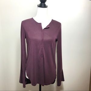 Lucky Brand Maroon Long Sleeve Top
